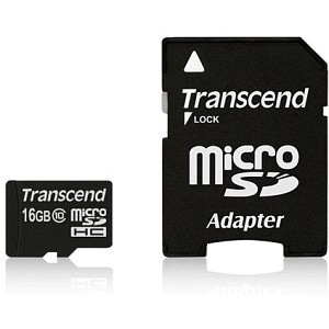 Kartë memorie SD microSD 16GB Transcend SDHC UHS1 w/adapter