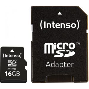 Kartë memorie SD CARD 16GB Intenso MicroHC 20MB/s +Adapter