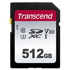 Kartë memorie SD CARD 512GB Transcend SDXC SDC300S 100/55 MB/s