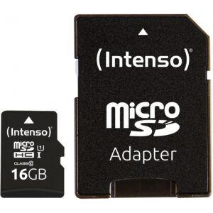 Kartë Memorie SD CARD Micro 16GB Intenso SD-HC UHS-I inkl. SD- Adapter