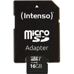 Kartë Memorie SD CARD Micro 16GB Intenso SD-HC UHS-I inkl. SD- Adapter
