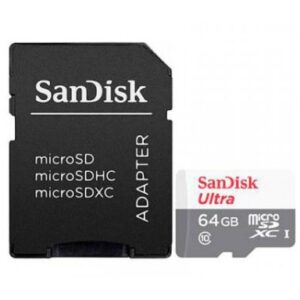 Kartë Memorie SD CARD MicroSD 64GB SanDisk Ultra Class 10 inkl. Adapter