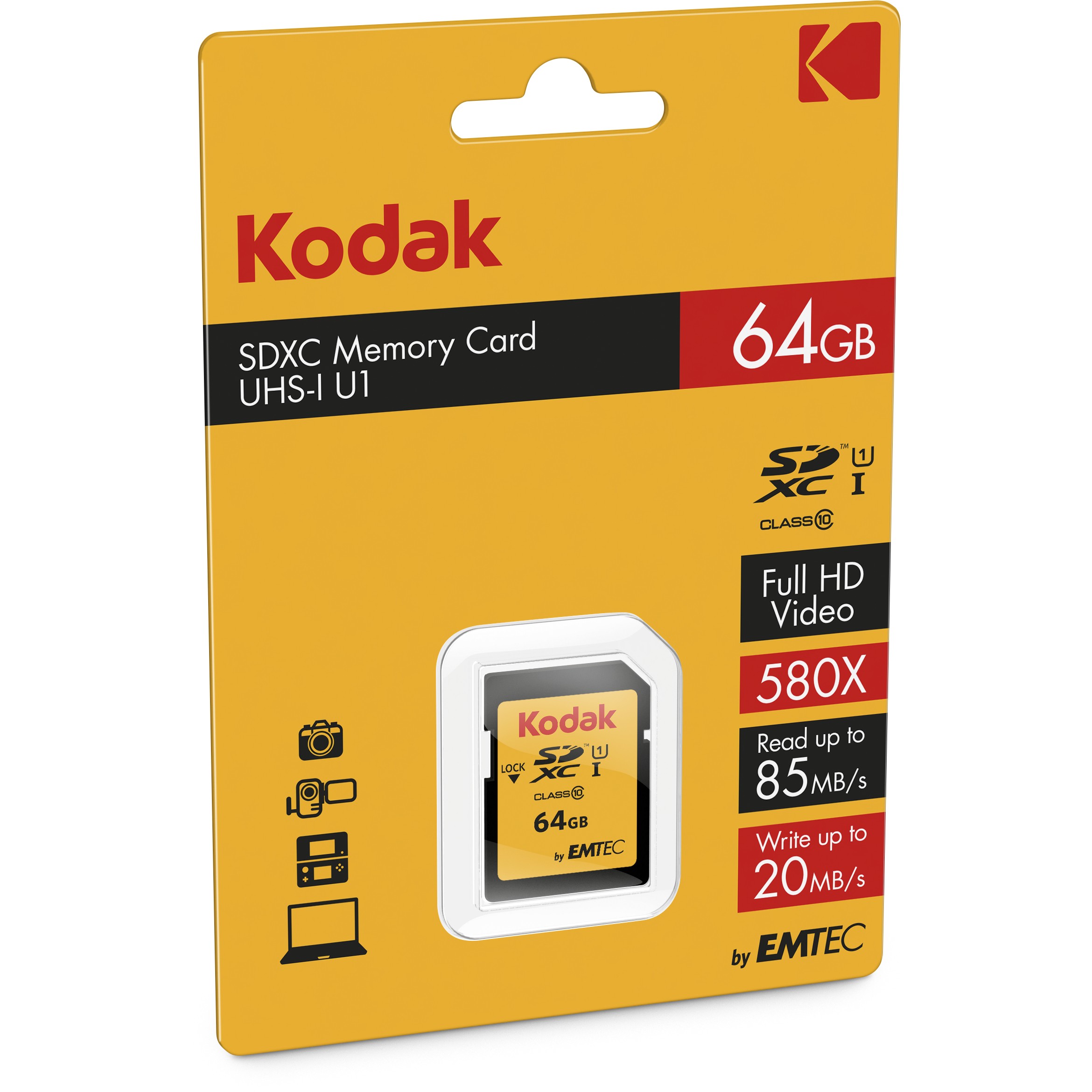Kartë Memorie SD CARD Kodak 64GB UHS-I U1 V10 Premium - Figura 2