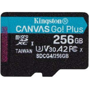 Kartë Memorie SD CARD KINGSTON 256GB microXC Canvas Go Plus Gen4 200R A2 U3 Single Pack w/o ADP