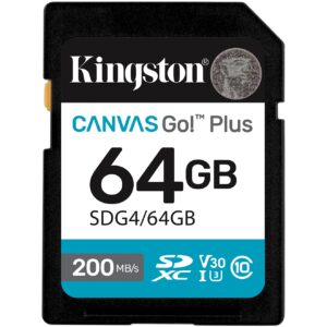 Kartë Memorie SD CARD KINGSTON 64GB XC Canvas Go Plus Gen4 200MB/s C10 UHS-I U3 V30