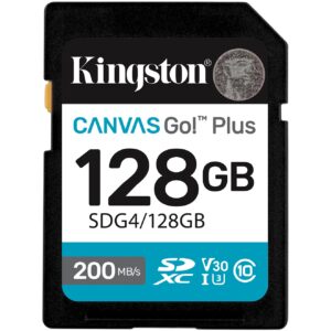Kartë Memorie SD CARD KINGSTON 128GB XC Canvas Go Plus Gen4 200MB/s C10 UHS-I U3 V30