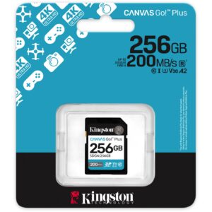 Kartë Memorie SD CARD KINGSTON 256GB XC Canvas Go Plus Gen4 200MB/s C10 UHS-I U3 V30