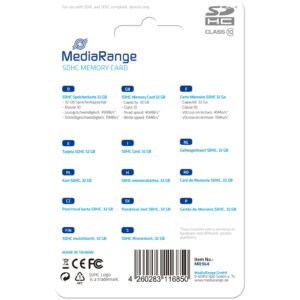 Kartë Memorie SD CARD MediaRange 32GB SDHC Klasse 10