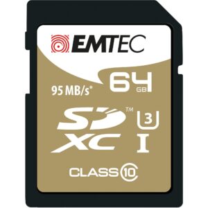 Kartë Memorie SD CARD Emtec 64GB UHS-I U3 V30 SpeedIN Pro