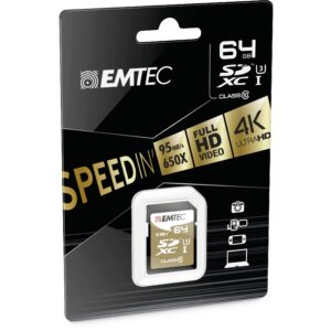 Kartë Memorie SD CARD Emtec 64GB UHS-I U3 V30 SpeedIN Pro