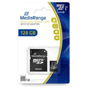 Kartë Memorie SD CARD MediaRange MicroSD 128GB UHS-1 Cl.10 inkl. Adapter