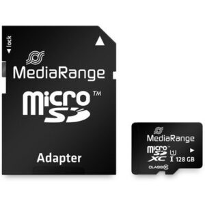 Kartë Memorie SD CARD MediaRange MicroSD 128GB UHS-1 Cl.10 inkl. Adapter