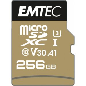 Kartë Memorie SD CARD Emtec m256GB UHS-I U3 V30 A1 SpeedIN Pro + Adapter