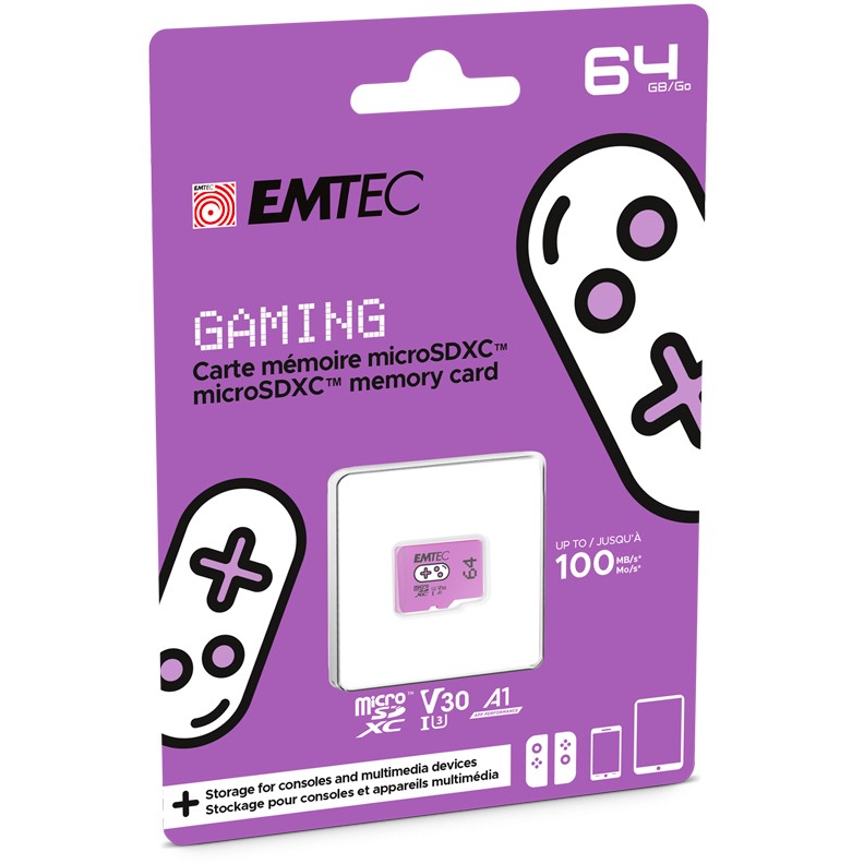 Kartë Memorie SD CARD Emtec m64GB UHS-I U3 V30 A1 Gaming Purple - Figura 3