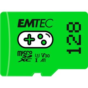 Kartë Memorie SD CARD Emtec m128GB UHS-I U3 V30 A1 Gaming Green