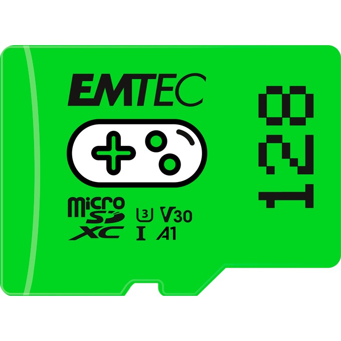 Kartë Memorie SD CARD Emtec m128GB UHS-I U3 V30 A1 Gaming Green