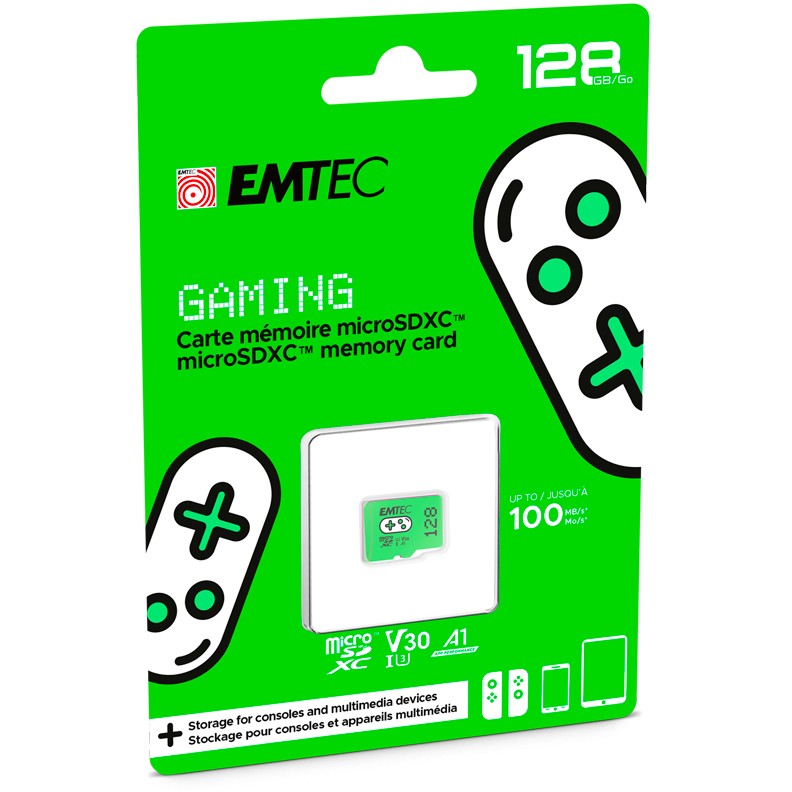 Kartë Memorie SD CARD Emtec m128GB UHS-I U3 V30 A1 Gaming Green - Figura 3