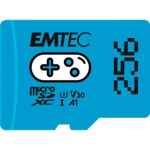 Kartë Memorie SD CARD Emtec m256GB UHS-I U3 V30 A1 Gaming Blue