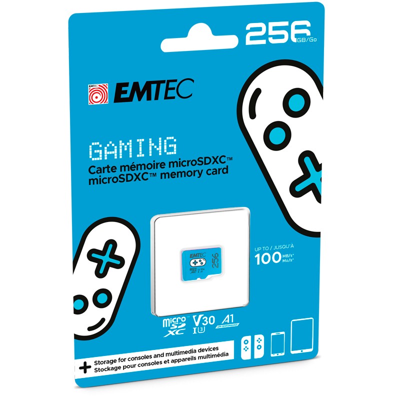 Kartë Memorie SD CARD Emtec m256GB UHS-I U3 V30 A1 Gaming Blue - Figura 3