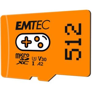 Kartë Memorie SD CARD Emtec m512GB UHS I U3 V30 A2 Gaming Orange