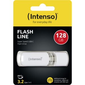 USB Flash Drive STICK Intenso Flash Line 128 GB - e bardhë