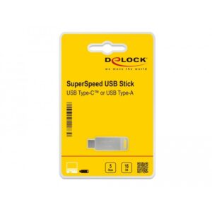 USB Flash Drive STICK DELOCK USB 3.2 Gen 1 USB-C + Typ-A 16GB - Silver