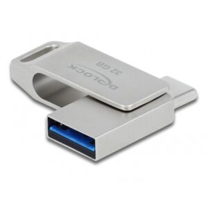 USB Flash Drive STICK DELOCK USB 3.2 Gen 1 USB-C + Typ-A 32GB - Silver