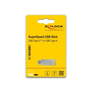 USB Flash Drive STICK DELOCK USB 3.2 Gen 1 USB-C + Typ-A 32GB - Silver
