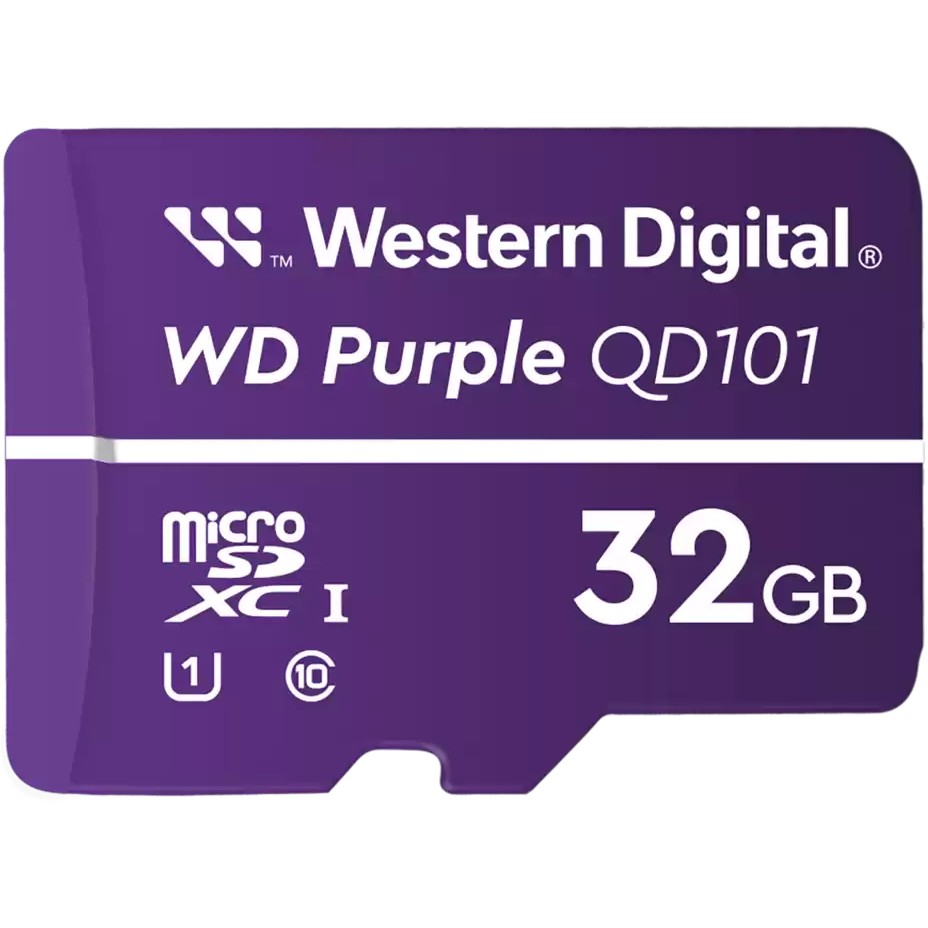 Kartë Memorie SD CARD WD Purple 32GB Surveillance microSD HC - Class 10 UHS 1