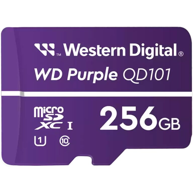Kartë Memorie SD CARD WD Purple 256GB Surveillance microSD XC Class - 10 UHS 1
