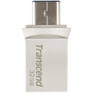 USB Flash Drive STICK 32GB Transcend JetFlash 890 USB 3.1 Typ-C/A - e bardhë