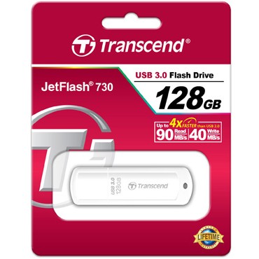 USB Flash Drive STICK 128GB Transcend JetFlash 730 USB 3.1 - e bardhë - Figura 2