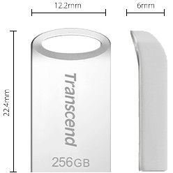 USB Flash Drive STICK 256GB TRANSCEND JetFlash USB3.1.Pen Drive - Silver - Figura 4