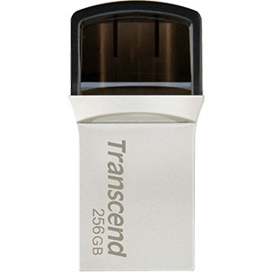 USB Flash Drive STICK 256GB TRANSCEND JetFlash USB3.1.Pen Drive.OTG Type-A&C. - Silver
