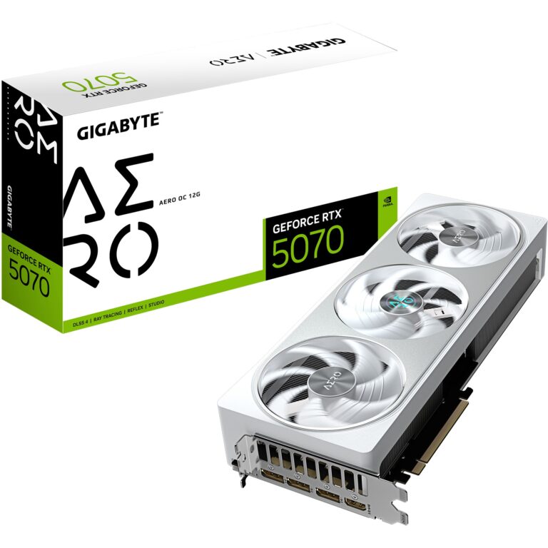 Kartelë Grafike NVIDIA RTX 5070 12GB Gigabyte Aero OC GDDR7 3 Fan white