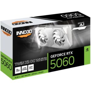 Kartelë Grafike NVIDIA Inno3D RTX5060 Twin X2 OC WHITE 8GB GDDR7 HDMI 3xDP