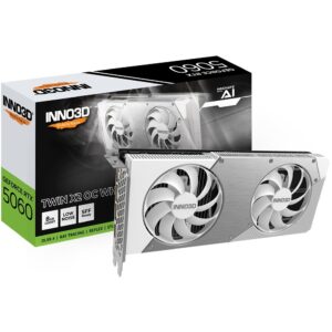 Kartelë Grafike NVIDIA Inno3D RTX5060 Twin X2 OC WHITE 8GB GDDR7 HDMI 3xDP
