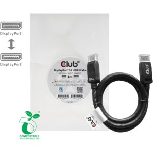 Kabllo DisplayPort Club3D / DP 1.4 HBR3 / 32.4Gb/s / DP Plug → DP Plug / 8K / 60Hz / 1.0m - Zezë
