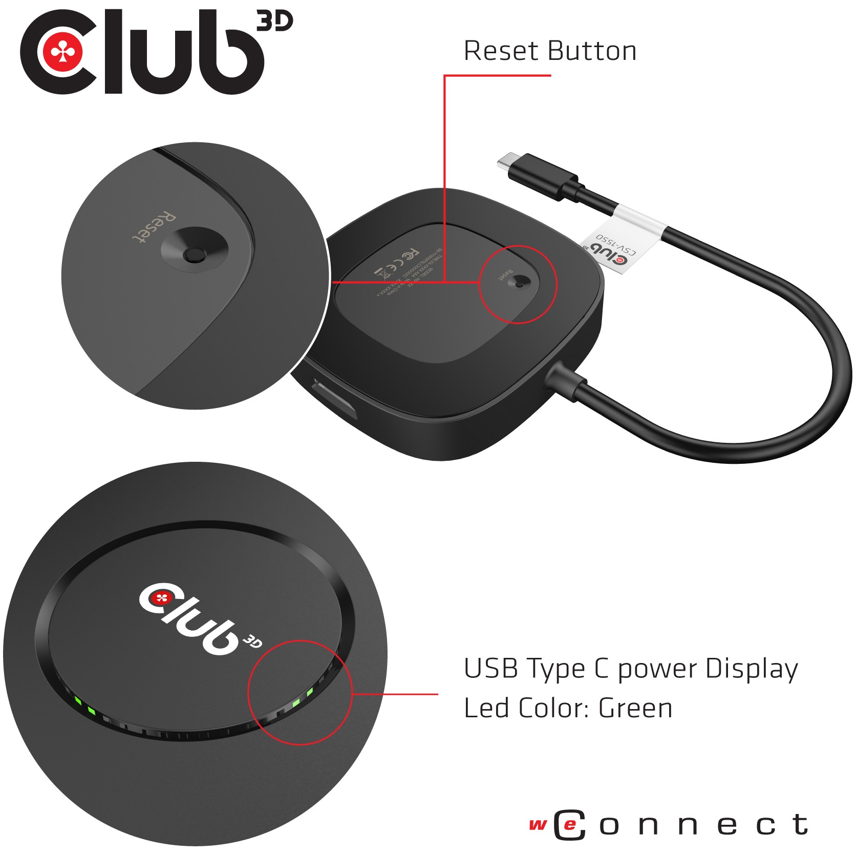 Hub Club3D / MST / USB 3.2 Type-C Plug → 3x DisplayPort 1.4 Socket / St/Bu - Zezë - Figura 3