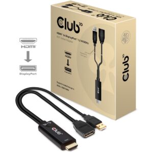 Adapter Club3D / HDMI 2.0 Plug → DisplayPort 1.2 Socket / Aktiv / HDR / 4K / 60Hz / St/Bu - Zezë