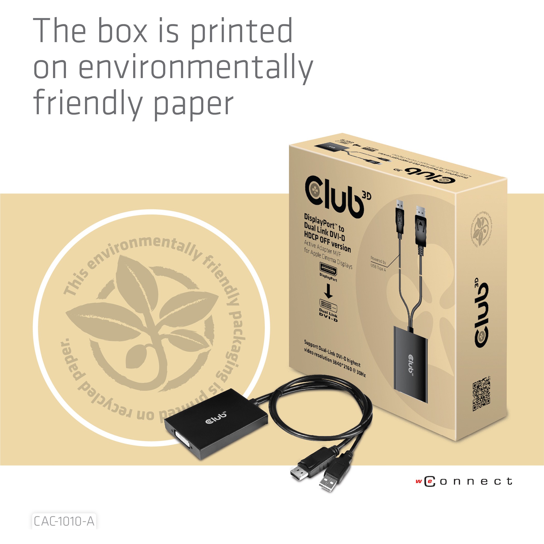 Adapter Club3D / DisplayPort Plug → DVI-D Socket / Aktiv / HDCP OFF / St/Bul - Zezë - Figura 3