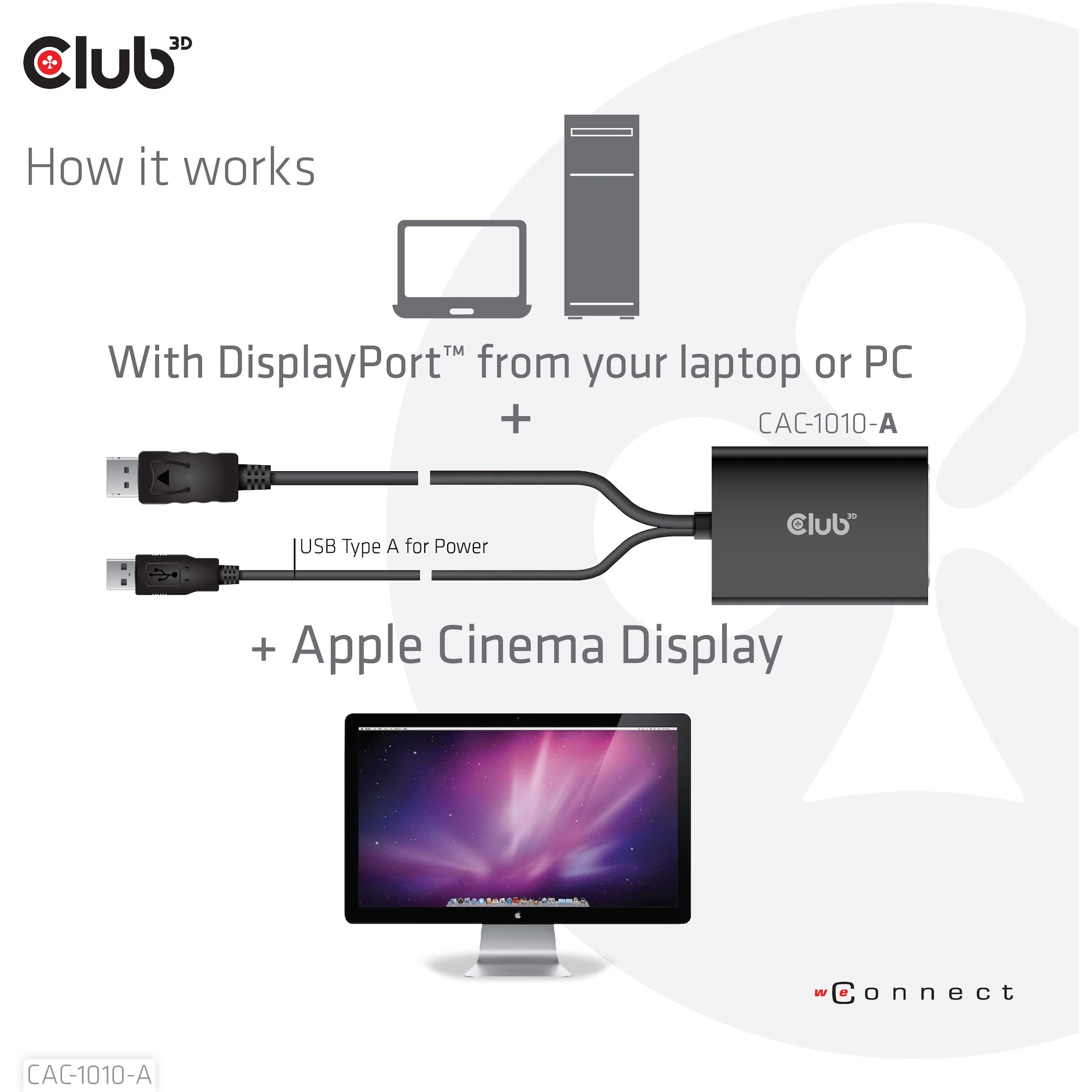 Adapter Club3D / DisplayPort Plug → DVI-D Socket / Aktiv / HDCP OFF / St/Bul - Zezë - Figura 5