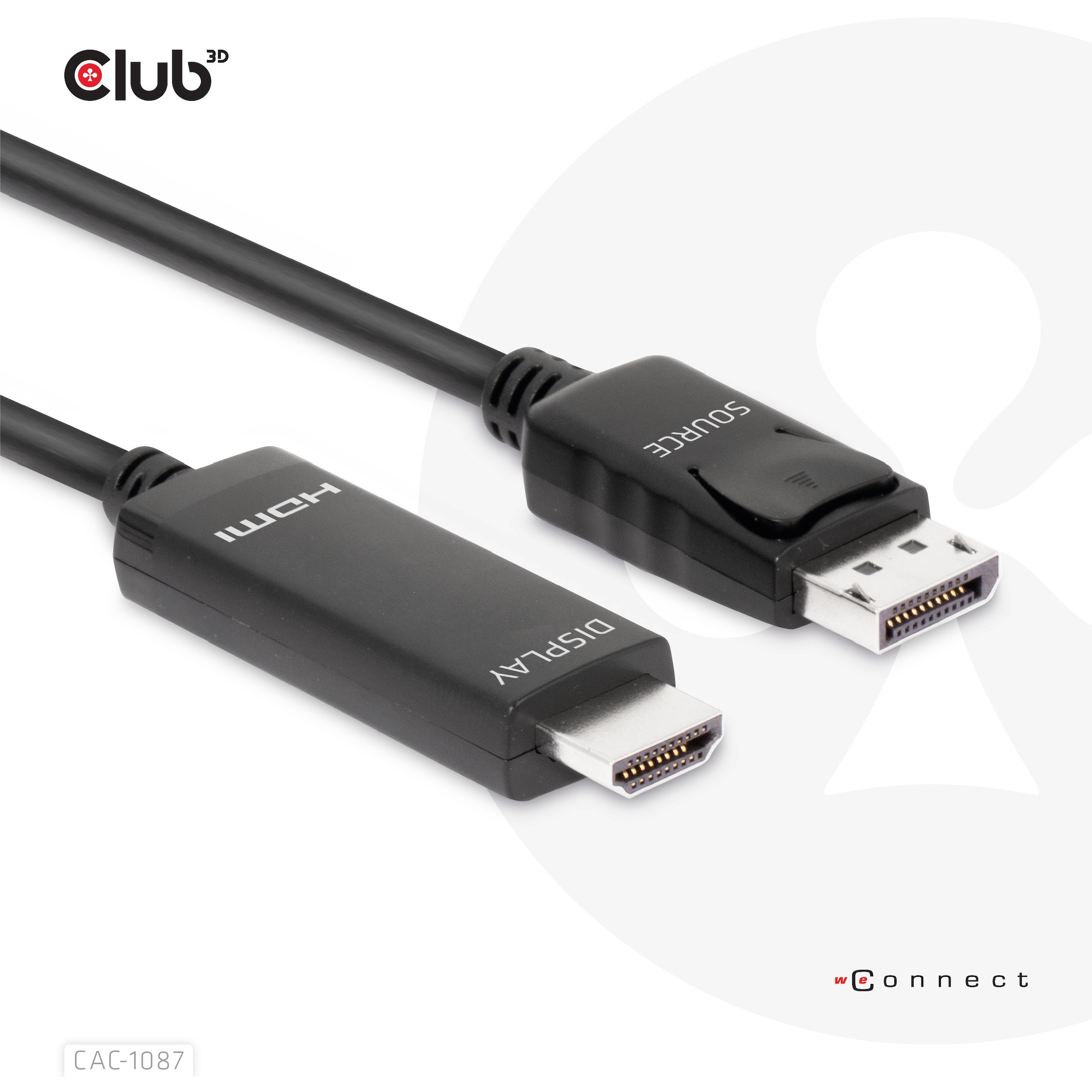 Kabllo DisplayPort Club3D / DisplayPort 1.4 në HDMI / HDR / 8K @ 60Hz / Aktiv / 3m - Figura 2