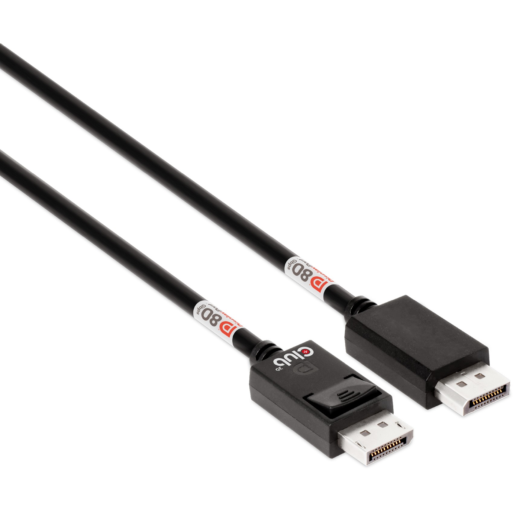 Kabllo DisplayPort Club3D / DisplayPort 2.1 / DP80 i certifikuar / 1.6m / 10K–8K–4K / St/St - Zezë