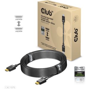 Kabllo HDMI Club3D / HDMI-A Plug → HDMI-A Plug / Version 2.1 / Ultra High Speed / 10K HDR / 5.0m - Zezë