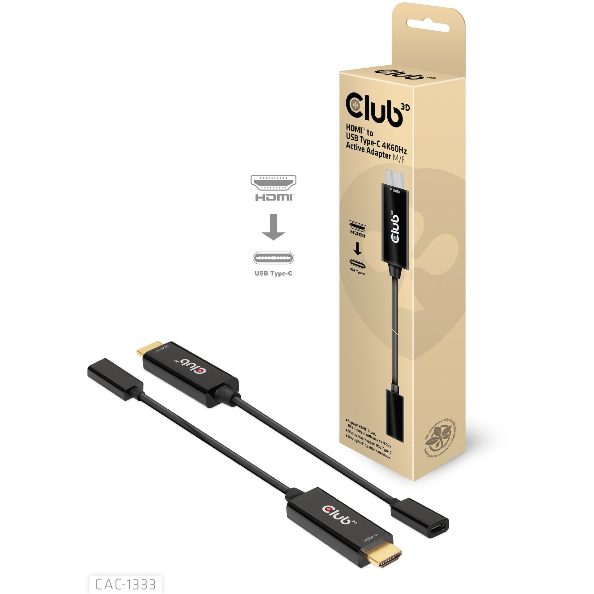 Club3D Adapter HDMI 2.0 → USB‑C / Aktiv / 4K60Hz / St–Bu - Figura 2