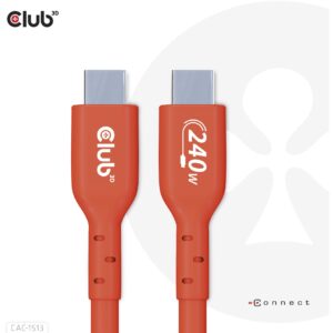 Club3D Kabllo USB 2.0 Type‑C / PD 240W / 480 Mbps / 3.0m / St–St