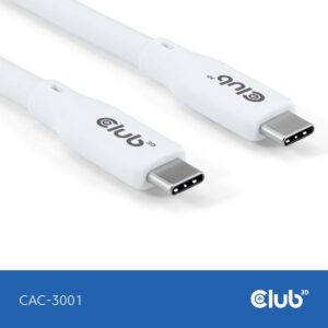 Club3D Lifestyle Kabllo USB‑C / PD 240W / 20 Gbps / 2.0m / St–St - Bardhë