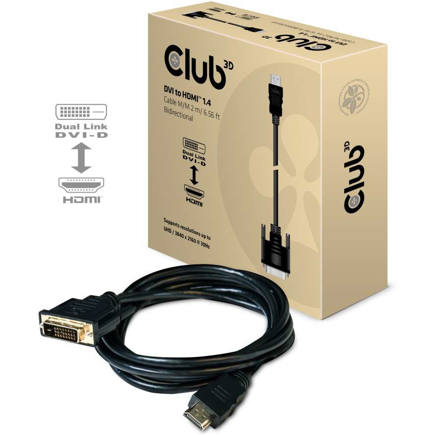 Kabllo DVI - HDMI / Club3D / 1.4 / 2m / 4K30Hz / ST - ST - Figura 2