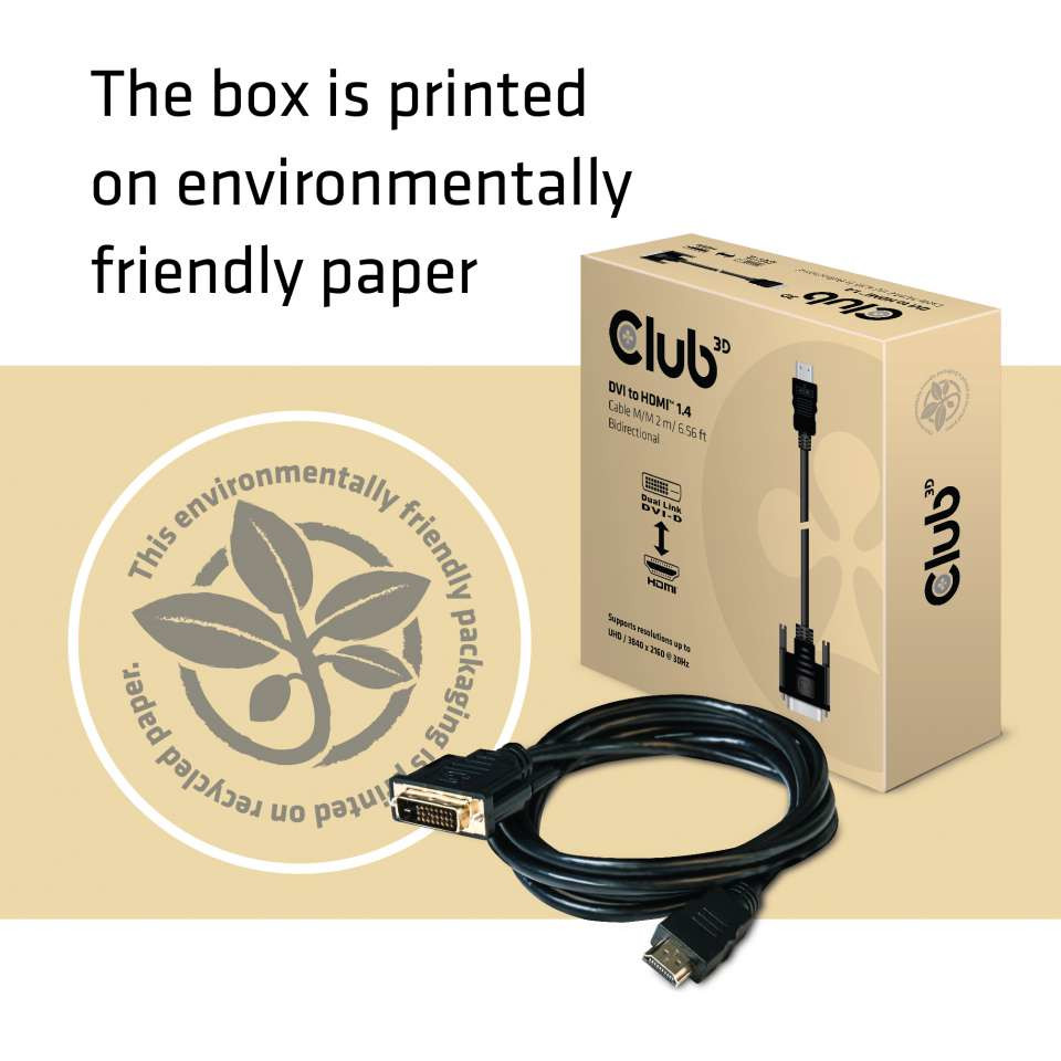 Kabllo DVI - HDMI / Club3D / 1.4 / 2m / 4K30Hz / ST - ST - Figura 5